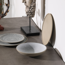 Duoyi RAW Nordic stone shallow bowl ceramic bowl ceramic bowl single creative fruit large dining room tableware