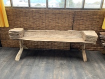 Yunnan weathered wooden trough design bench low back solid wood original ecological furniture garden garden bench rest stool