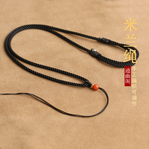 Tongyou Pavilion Milan Rope Pendant Lanyard 925 Silver Tail Bead Adjustable Baoshan South Red Top Bead Necklace Rope