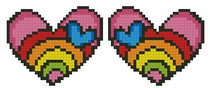 Xsd cross embroidered source file with thread amount double-sided embroidered-Seven color hearts