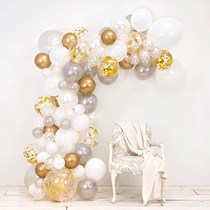 Japan purchase balloon wreath kit 80 white metal balloon glue points Decorative strips Wedding graduation anniversary