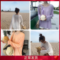 Seaside holiday thin Bikini Hood Candy Color Swimsuit External Hitch Long Sleeve Head Woman Minima Beach Sunscreen