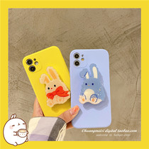 Best friend rabbit bracket millet 11 mobile phone case millet 10s liquid silicone soft shell millet 10 Supreme version Net red cartoon cute women millet 8 full edge camera anti-drop protective cover