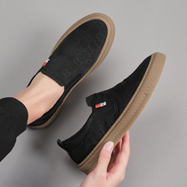 2021 new beef tendon bottom cloth shoes mens one foot pedal casual versatile simple lazy board shoes summer canvas Loaf shoes
