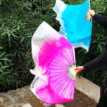Jiaozhou Yangko dance fan silk dance fan double-sided two-color beautiful square dance wind crisp rain memory original fan