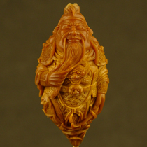 Pure handmade Zhongyi Guangong Qi Zhuzhou mountain olive walnut carving new single piece Merlin nuclear play collection