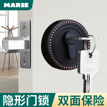 Marie interior burglar proof door lock ball lock room door lock hidden handleless lock single reversible lock