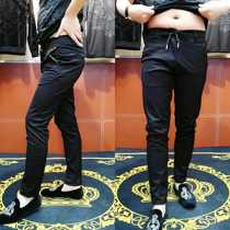 1931 Casual pants fashion simple all-match elastic waist temperament small pants handsome mens personality trend fashion trend