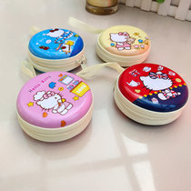 Japanese and Korean creative cartoon coin wallet earphone bag data cable storage bag mini cute coin bag tinplate anti-drop