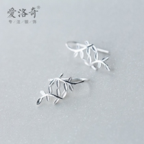 Love Rocky s925 Silver Branch earrings ladies literary hipster plain silver personality olive branch earrings ear hanging jewelry