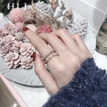 South Korea Dongdaemun double row diamond pearl opening ring Japanese and Korean jewelry simple index finger ring net red ring female