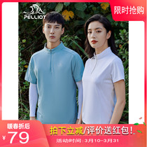 Burhy and 2021 new male and female couples with short sleeves T-shirt spring summer small collar breathable speed dry inner lap polo shirt