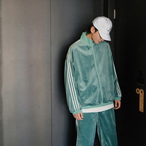 Sicilian mens spring Korean velvet sweater casual pants two-piece loose boys sports suit mens trend