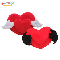 Hand sewn self-making lovers cuddle with pillows leaning on pillows Angels Devil Hearts Doll Fabric Puppet handmade cloth Art DIY Material bag