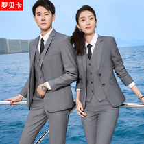 Bank work clothes gray suit suit suit men and women professional suit suit suit business formal wear 4S store sales work clothes