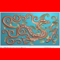 JD Engraved Figure Grass Dragon Warring States Dragon Ocean Flower Dragon Bellback Panel Backrest Sofa Throne Armrest Modern Carving