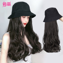 Wiggirl's long hair hat long curly hair red fisherman's hat wig as a woman summer fashion natural holster