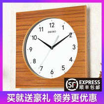 Seiko living room wall clock square clock personality creative home fashion decoration clock bedroom mute hanging wall watch