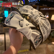 Korean hair accessories Net red letter cat hair hoop female simple wide-brimmed hairpin Carson fairy head hoop adult headdress