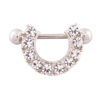 Milk ring human puncture horseshoe hypoallergenic medical stainless steel rod thick needle white diamond milk nail jewelry price of one