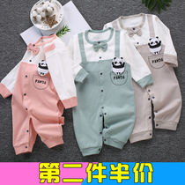 Baby jumpsuit 2021 spring and autumn thin long sleeve male baby underwear ha clothes female newborn climbing clothes autumn clothes