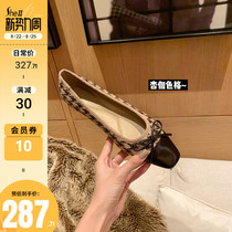 (sheii Suyin Yin) Champagne Dinner ~ small and fragrant windy with a butterfly knot flat bottom ballet shoes womens single shoe autumn