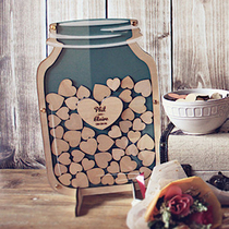 Wooden wedding wedding ceremony birthday event annual meeting fingerprint tree signature custom creative sign-in book customization