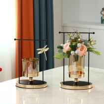 Light luxury American Vase ornaments living room flower arrangement table TV cabinet porch creative Candlestick Nordic home decorations