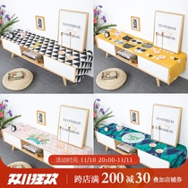 Nordic simple waterproof TV cabinet tablecloth cotton linen cloth dust-proof rectangular TV cabinet cover cloth customization
