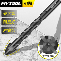 Four-edged cross drill tile marble wall puncher alloy ultra-hard brick glass ceramic barking drill 6mm