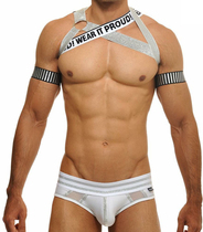 Muscle Men Mermaid Gold and Silver Black White Chest Shoulder Strap wp Dance Running