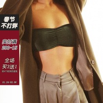Fall winter sexy velvet wrap chest without straps anti-wear strapless underwear shoulder invisible back bra without steel ring