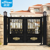 Huiteng intelligent suspension folding door Aluminum art villa country door electric double open courtyard door Household automatic door