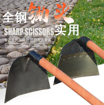 Agricultural long handle Hoe Grass God Hoe Weed Weeding Hoe Wood Handle Full Steel Thickened Farmware Outdoor Dug and Vegetable Dual-use