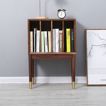 European-style solid wood small bookcase home log bedside cabinet black walnut furniture rack simple modern