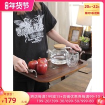 Wooden tray rectangular household storage tea tray American Tea Cup plate Nordic beauty salon solid wood tea tray