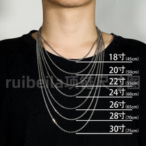 ruibeila 925 silver necklace mens hip hop classic plain chain without pendant Retro fashion brand wild female personality