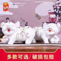 Ceramic Pig Deposit Pot Home Grown-up With Cute Red Festive Hair Chag Savings Pot Big Store Money Pot Practical