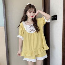 Pajamas women 2021 new summer senior sense ins Wind cotton small man two sets cute home clothes