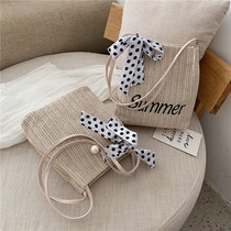 Law Style Summer New Lady Grass Bag chic handbag Grass woven bag handmade single shoulder braided bag Summer beach holiday