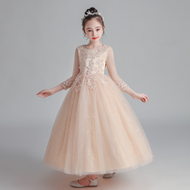 Childrens dress princess dress little girl girls dress foreign style flower girl fluffy yarn piano host performance dress