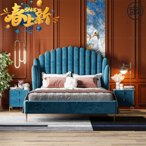 American Light Extravaganza 1 8 m Wedding Bed Small Family Type Master Bedroom Fabric Bed Innet Red Double Man Bed Velvety Bunk Bed Princess Bed