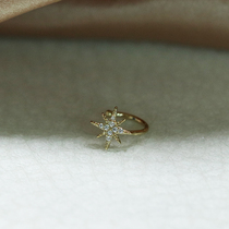 Push the whole body 925 sterling silver six-pointed star stud earrings ear clip Exquisite Japanese girl wild and not easy to allergy