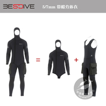 (First confirm with customer service and then shoot) BESTDIVE diving good men and women 5 7mm split cap big pocket diving suit