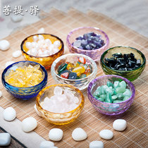 Bodhi Station Seven-color crystal small offering bowls for Buddha bowls for seven gemstones for lamps and water fast bowls for eight Buddhist tools