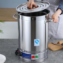 Commercial electric soup bucket confinement stew pot 40L super large beef and mutton large capacity Hotel 90L round stainless steel