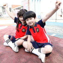 Kindergarten suit summer dress British Wind Primary School Uniform summer short sleeve suit for childrens sports clothing