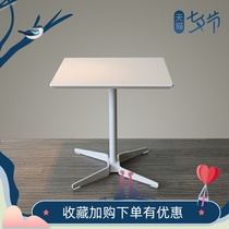 Nordic light luxury marble small square table European sofa side milk tea dessert shop Cafe casual solid wood dining table