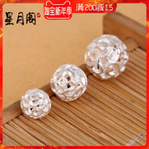 S925 sterling silver hollowed out Xiangyun round beads red rope woven bracelet Crystal agate hand string Bodhi silver accessories