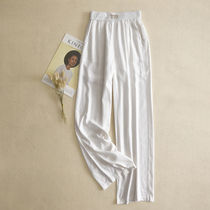 Cotton Hemp Broadlegged Pants Woman 2022 Spring new long pants Fashion pendant Relaxed Linen Womens Covety High Waist Display Slim Fit